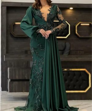 Gothic Abendkleid Meerjungfrau Spitze Elegante Robe 2025