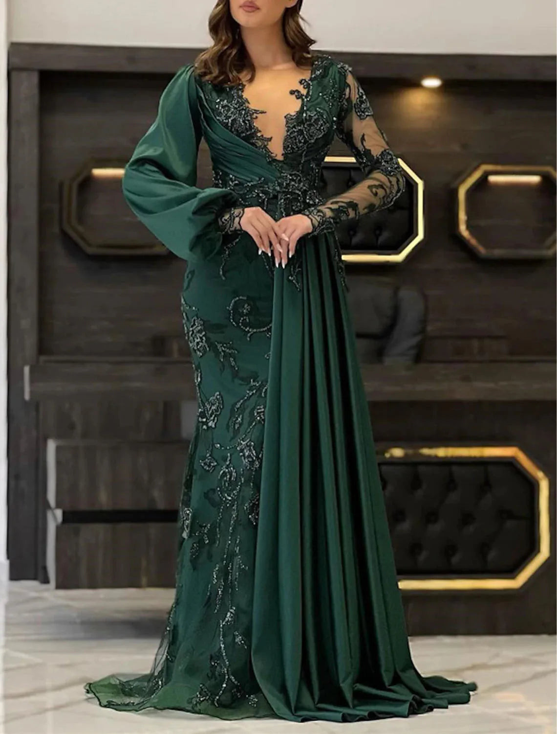 Gothic Abendkleid Meerjungfrau Spitze Elegante Robe 2025
