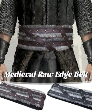 Gothic Wikinger Mittelalter Gürtel mit Kunstpelz Armor