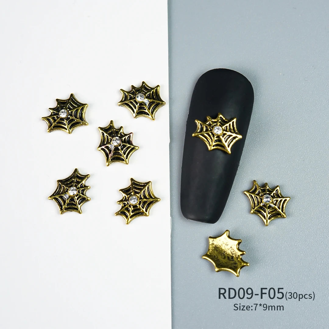 Gothic Halloween Nail Charms mit Totenkopf & Zirkonia 3D – Bild 43