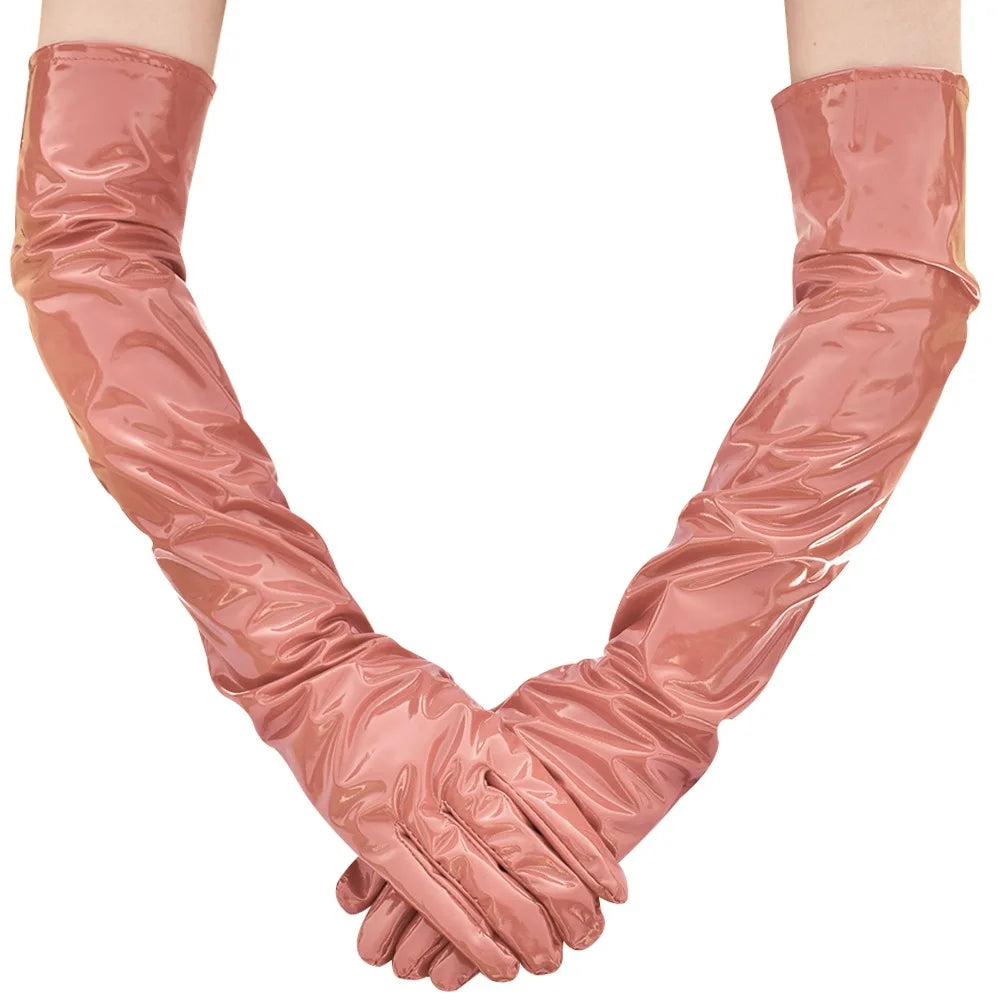 Gothic Damenhandschuhe aus Lackleder für Bühne & Party – Bild 8