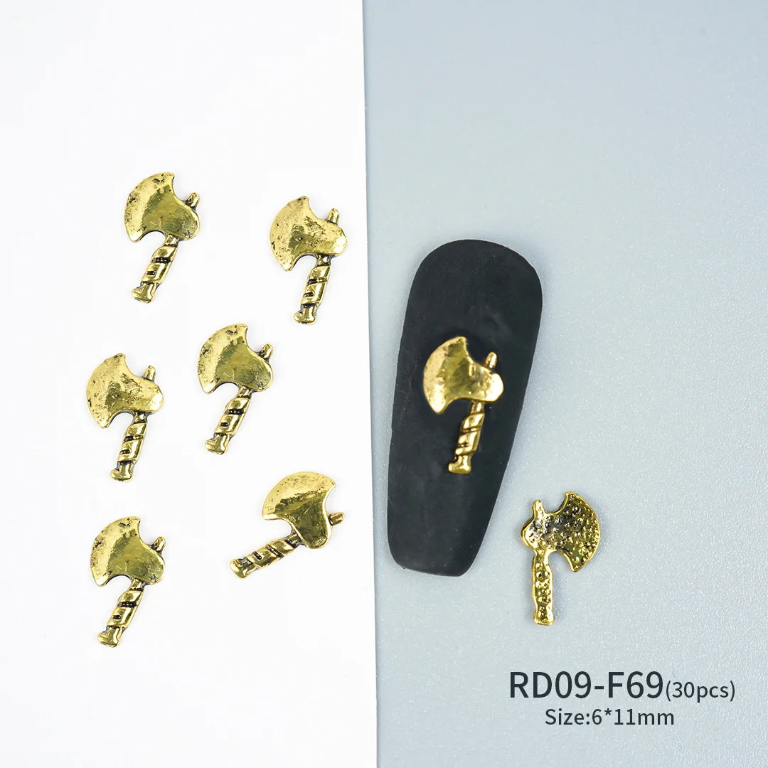 Gothic Halloween Nail Charms mit Totenkopf & Zirkonia 3D – Bild 10