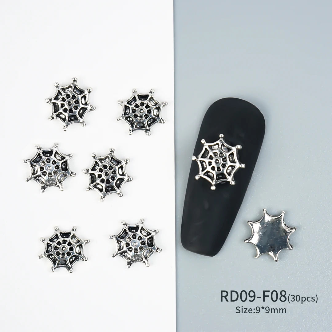 Gothic Halloween Nail Charms mit Totenkopf & Zirkonia 3D – Bild 20