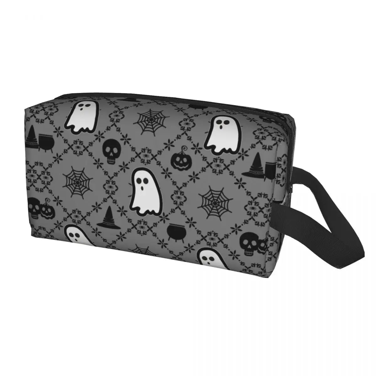 Gothic Halloween Kulturtasche mit Fledermäusen und Spitze – Bild 4