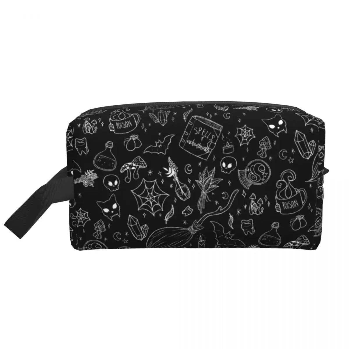 Gothic Halloween Kulturtasche mit Fledermäusen und Spitze – Bild 10