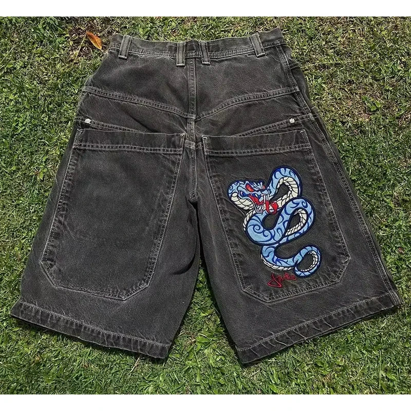 Gothic Baggy Denim Shorts im Y2K Streetwear Stil – Bild 6