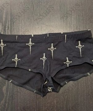 Gothic Sommer Shorts für Damen mit Totenkopf Design