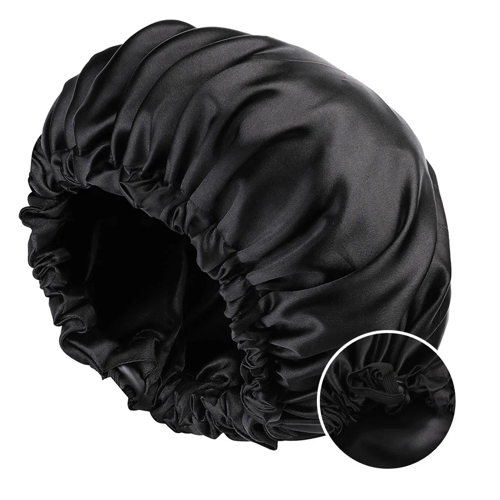Gothic Satin Schlafhaube – Verstellbare Seidenmütze Groß – Bild 11