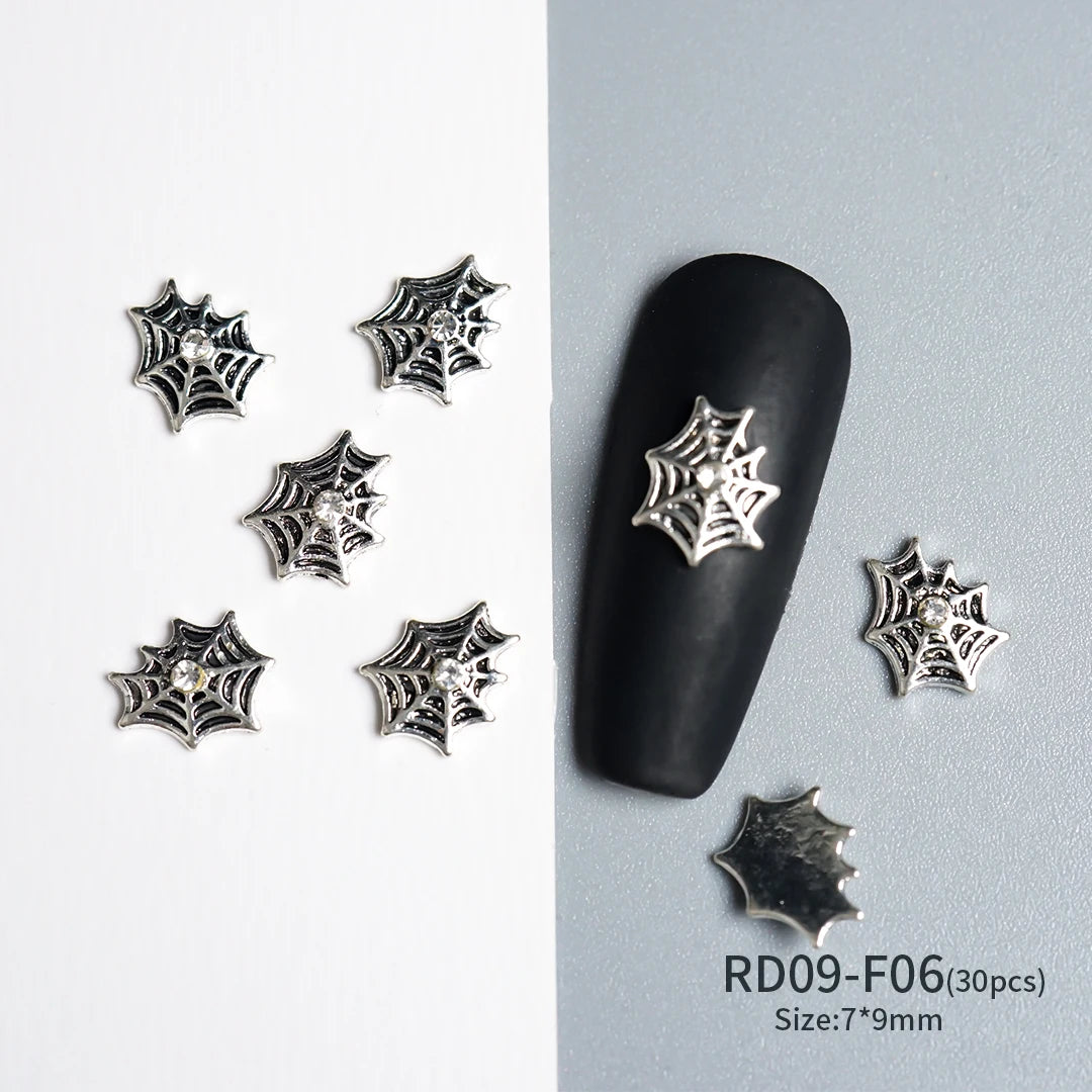Gothic Halloween Nail Charms mit Totenkopf & Zirkonia 3D – Bild 21
