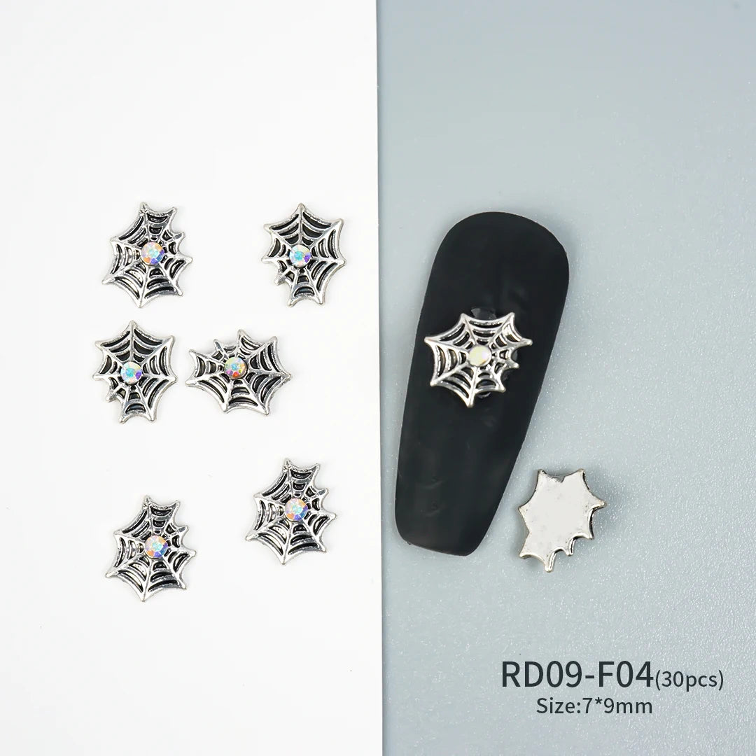 Gothic Halloween Nail Charms mit Totenkopf & Zirkonia 3D – Bild 50