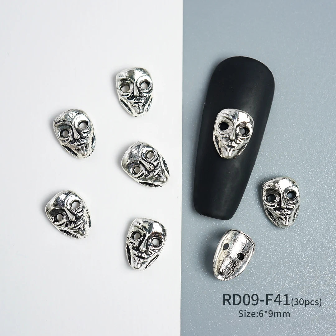 Gothic Halloween Nail Charms mit Totenkopf & Zirkonia 3D – Bild 13