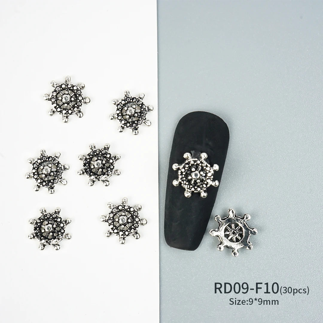 Gothic Halloween Nail Charms mit Totenkopf & Zirkonia 3D – Bild 46