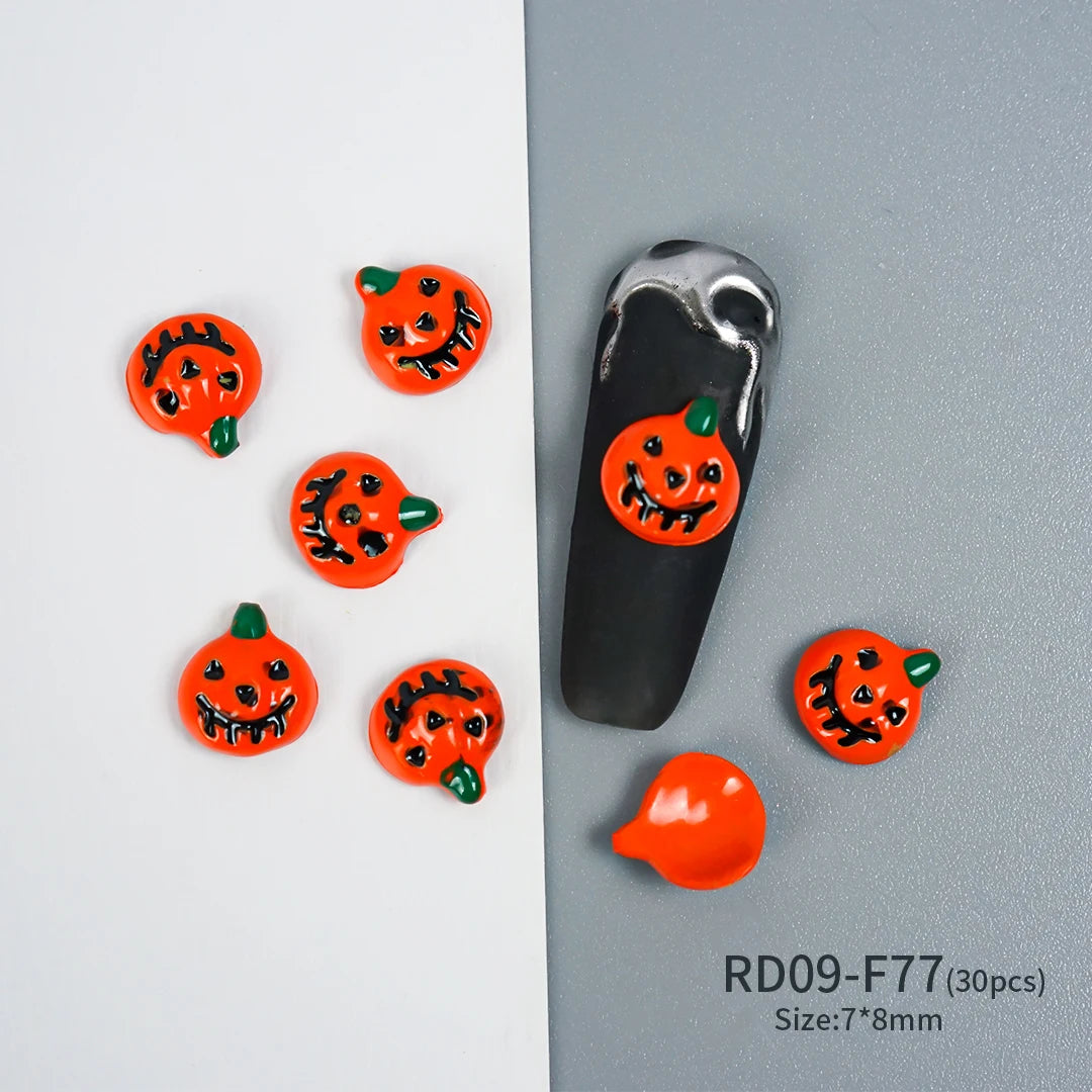 Gothic Halloween Nail Charms mit Totenkopf & Zirkonia 3D – Bild 15