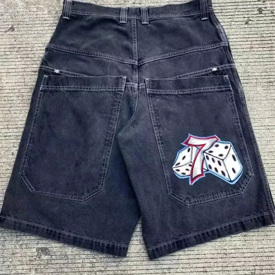 Gothic Baggy Denim Shorts im Y2K Streetwear Stil – Bild 7