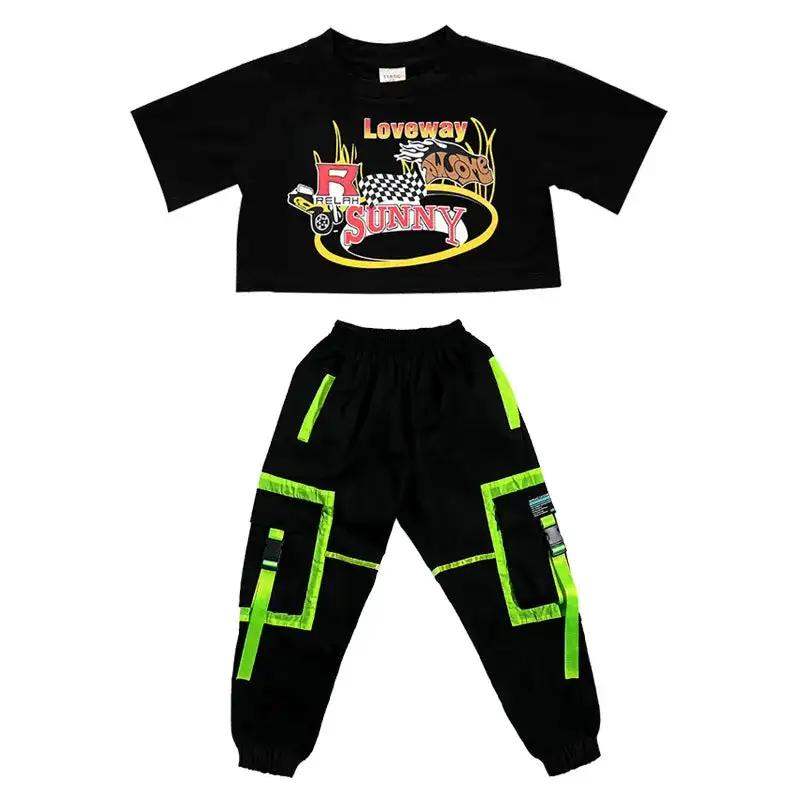 Maedchen Gothic Streetwear Set Cargo Hose 038 Crop Top