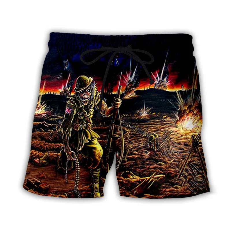 Gothic Vintage Skull Shorts – Sommer Streetwear Herren – Bild 12