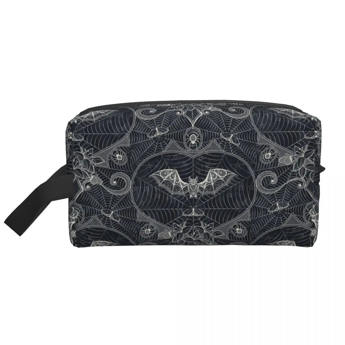 Gothic Halloween Kulturtasche mit Fledermäusen und Spitze
