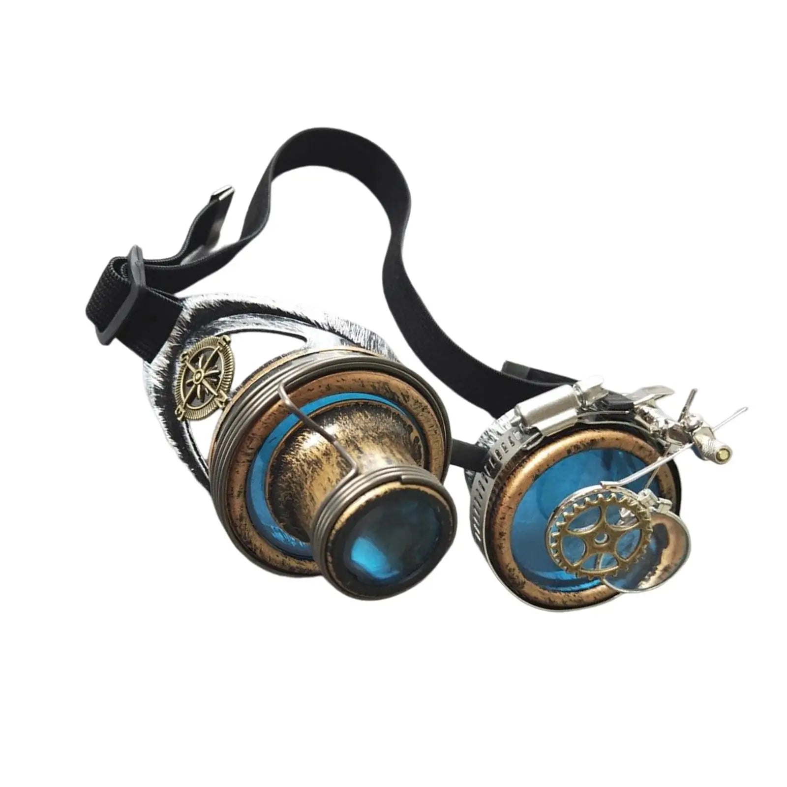Gothic Steampunk Sonnenbrille Blau für Cosplay & Party