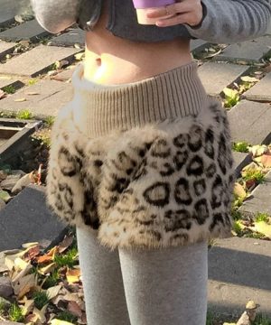 Gothic Vintage Leoparden Shorts mit hohem Bund Damen