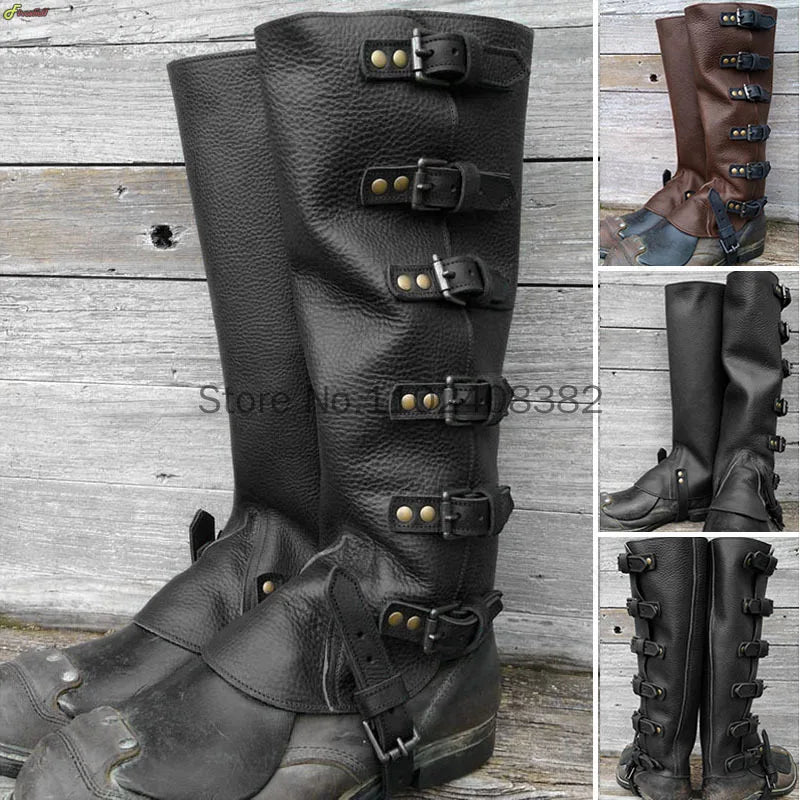 Gothic Mittelalter Ritter Stiefel Gamaschen Cosplay Schuhe – Bild 3