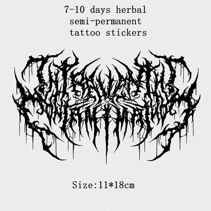 Gothic Temporary Tattoo Sticker – Wasserdicht & Langanhaltend