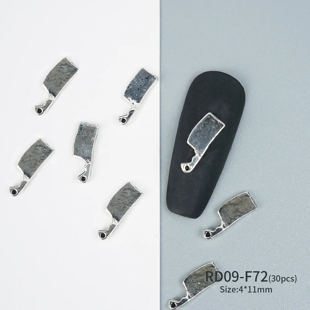 Gothic Halloween Nail Charms mit Totenkopf & Zirkonia 3D – Bild 8