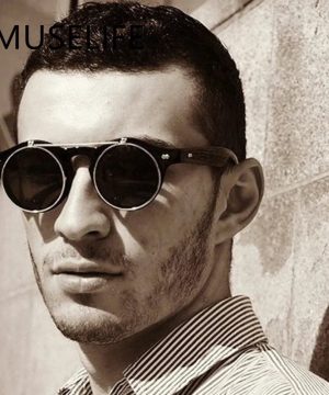 Gothic Steampunk Sonnenbrille Retro Rund Unisex Stil