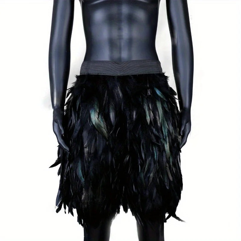 Gothic Herren-Shorts mit Federn – Ideal für Halloween