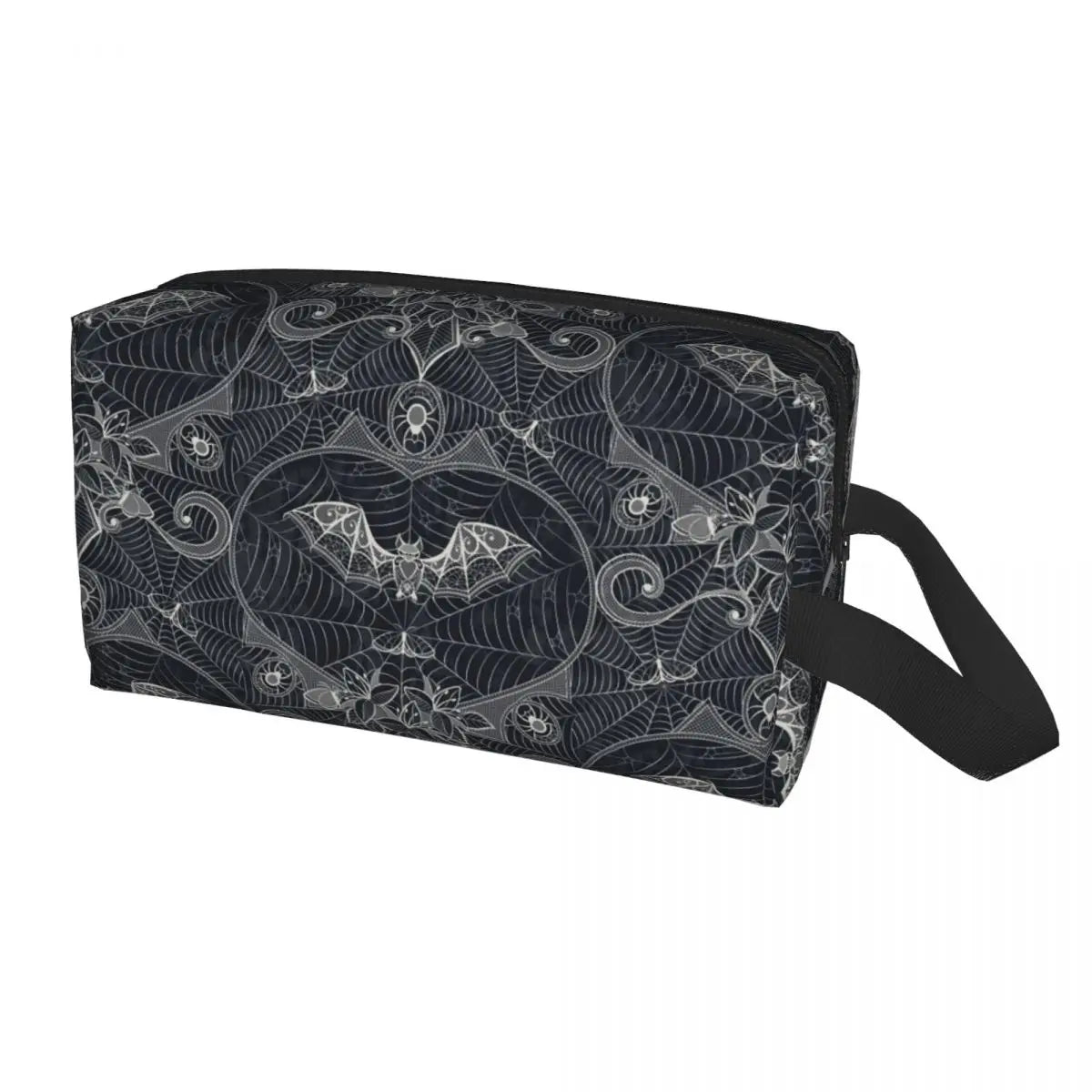 Gothic Halloween Kulturtasche mit Fledermäusen und Spitze – Bild 2
