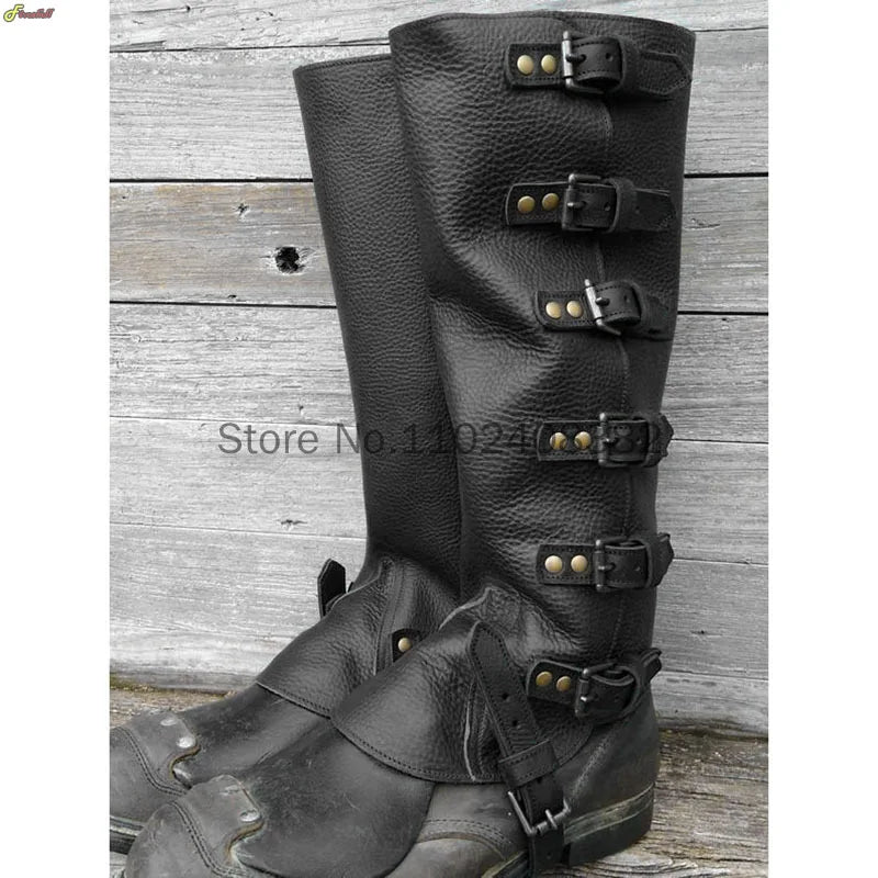 Gothic Mittelalter Ritter Stiefel Gamaschen Cosplay Schuhe – Bild 5