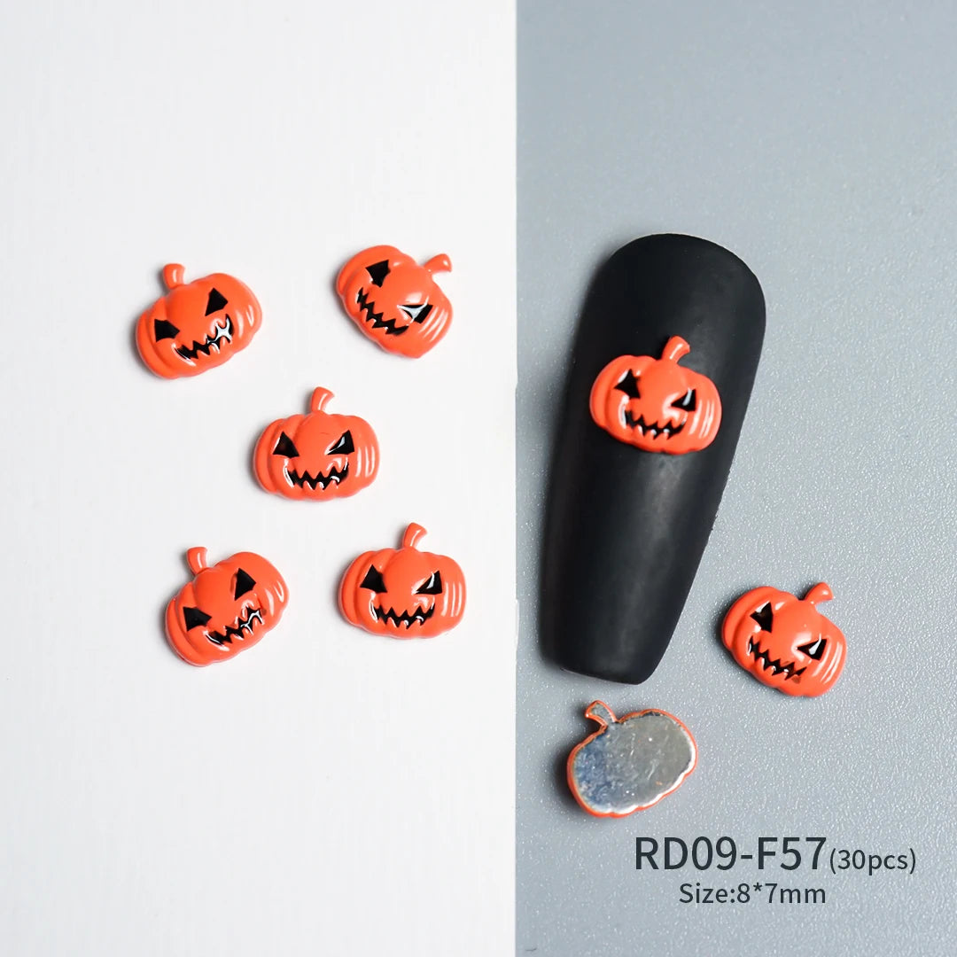 Gothic Halloween Nail Charms mit Totenkopf & Zirkonia 3D – Bild 55