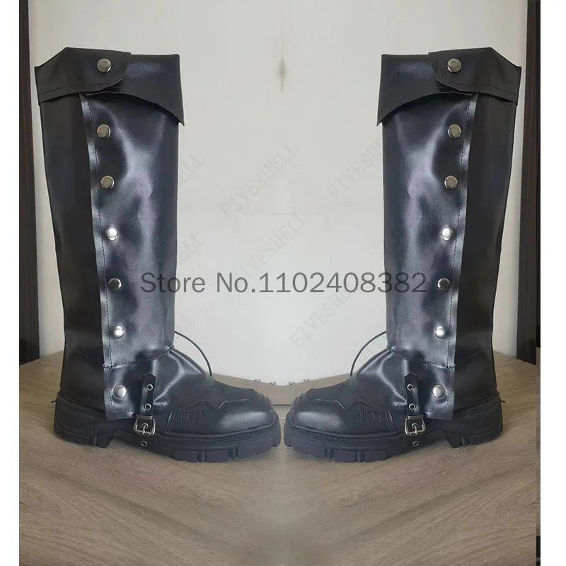 Gothic Mittelalter Ritter Stiefel Gamaschen Cosplay Schuhe – Bild 7