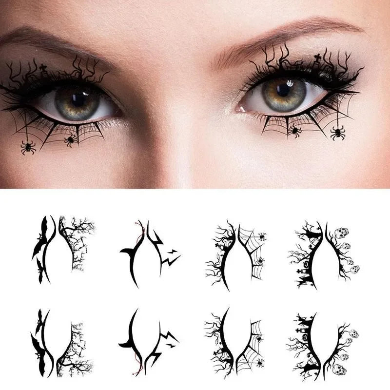 Gothic Augen Make-up Sticker Set – Halloween Tattoo Deko