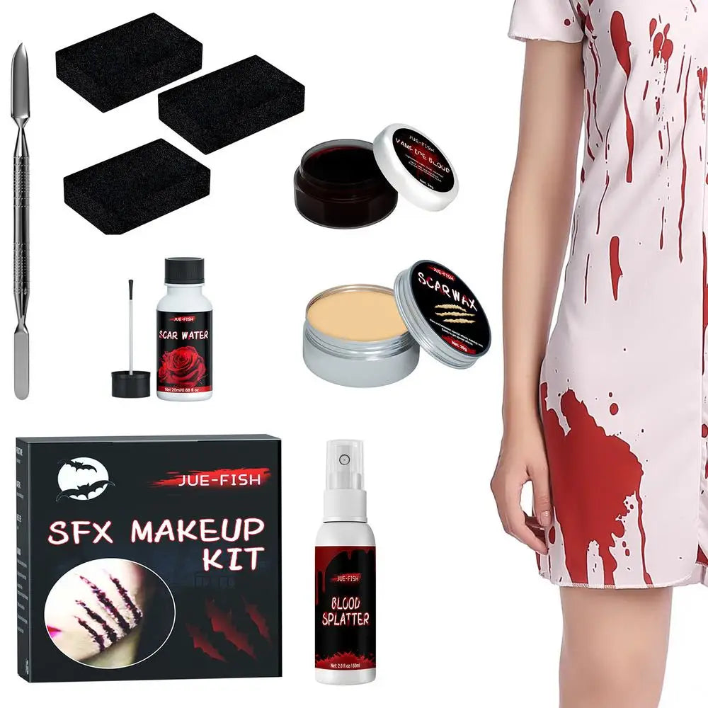 Gothic Halloween Narben Make-up Kit mit Spezialeffekten – Bild 7