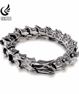 Gothic Herrenarmband aus Edelstahl mit Wirbel-Design