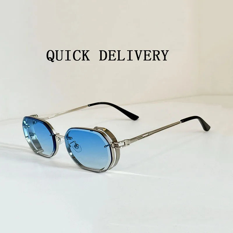 Gothic Steampunk Sonnenbrille Herren Damen Punk Stil 2024 – Bild 2