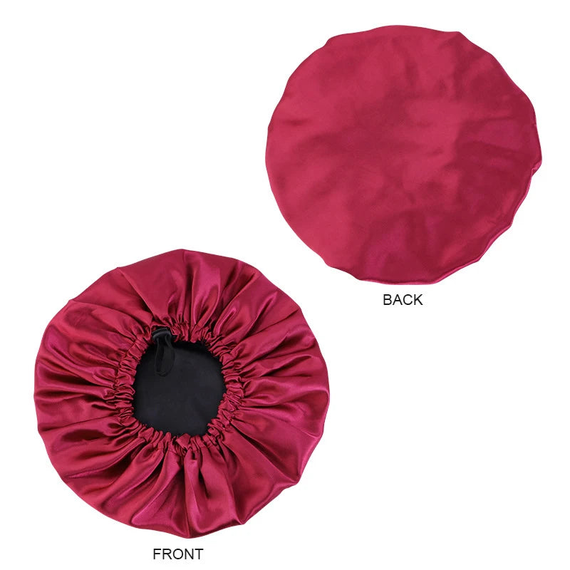 Gothic Satin Schlafhaube – Verstellbare Seidenmütze Groß – Bild 3