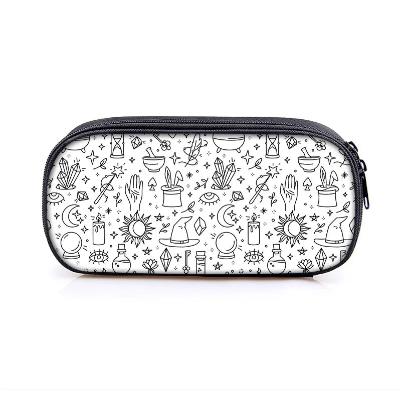 Gothic Federmäppchen mit Hexe, Mond & Katze Design – Bild 25