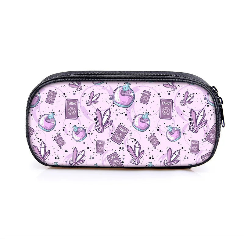 Gothic Federmäppchen mit Hexe, Mond & Katze Design – Bild 14
