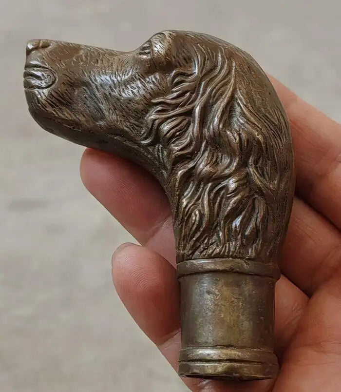 Gothic Spazierstockgriff mit bronzenem Hunde-Kopf-Design – Bild 6