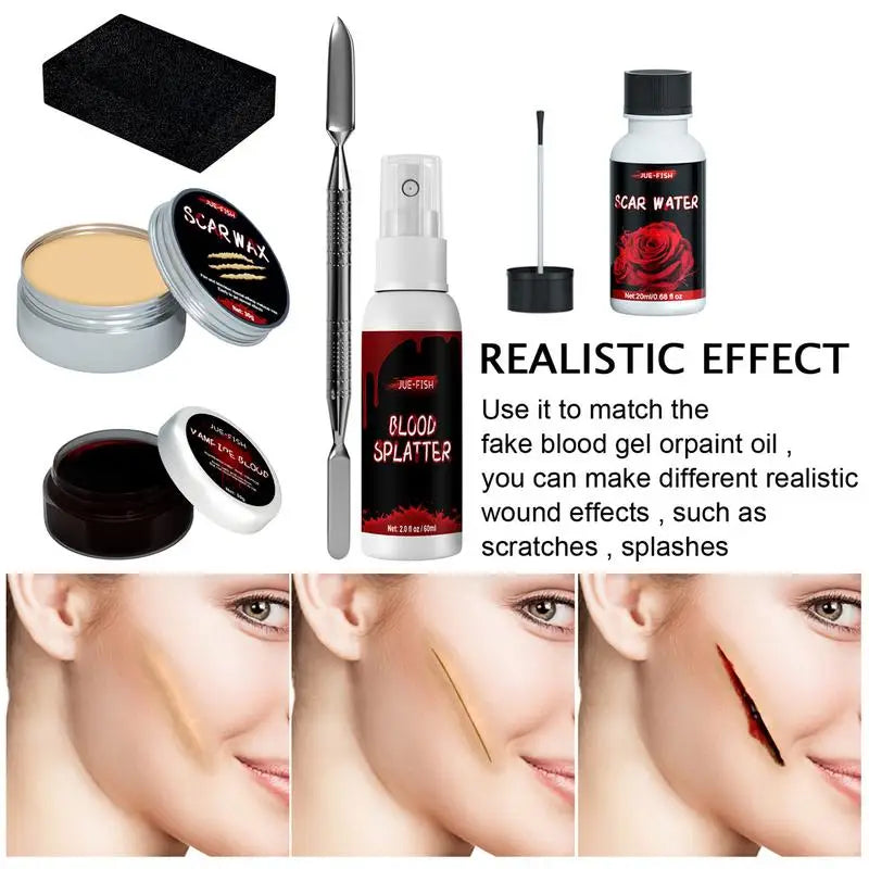 Gothic Halloween Narben Make-up Kit mit Spezialeffekten – Bild 3
