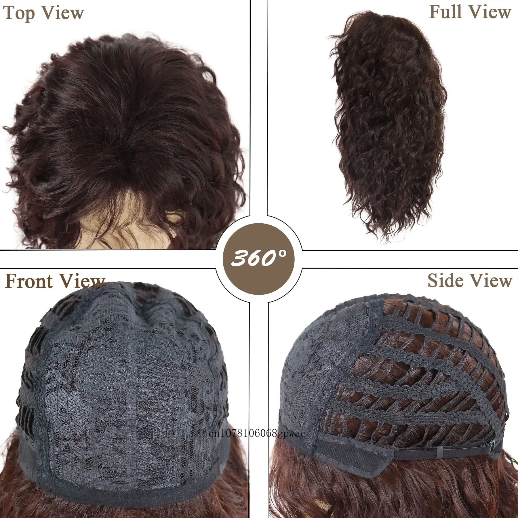 Gothic Herrenperücke Braun 80er Rocker Mullet Cosplay – Bild 3