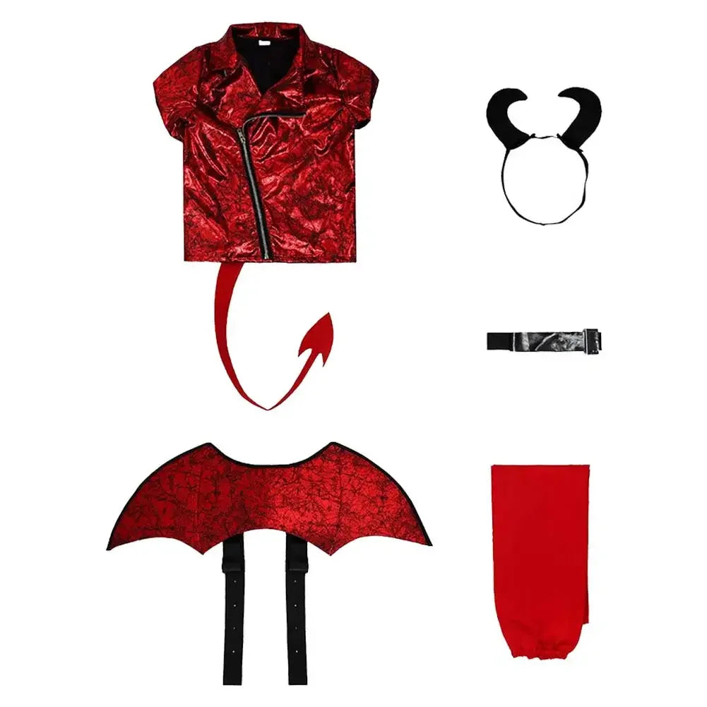 Kinderkostüm Gothic Teufel Vampir Halloween Outfit – Bild 9
