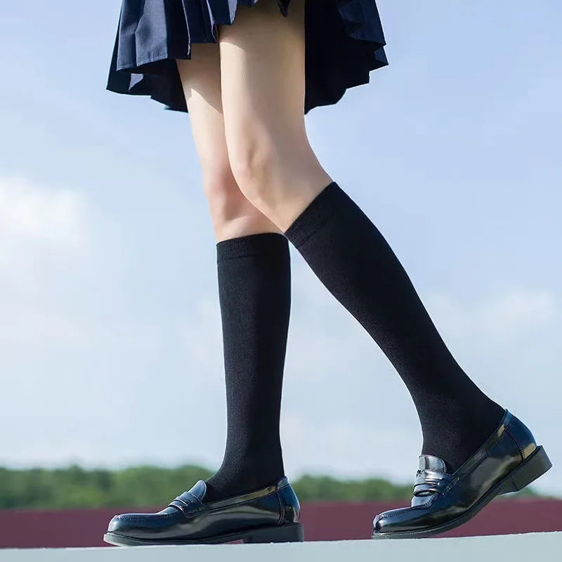 Gothic Lolita Kniestrümpfe Damen Weiß Schwarz Atmungsaktiv – Bild 13