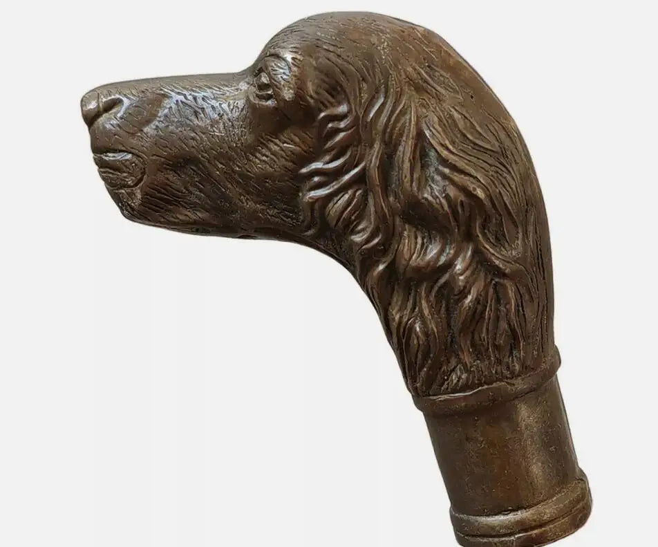 Gothic Spazierstockgriff mit bronzenem Hunde-Kopf-Design