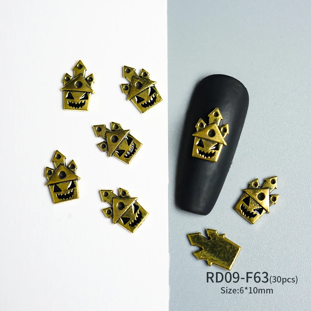 Gothic Halloween Nail Charms mit Totenkopf & Zirkonia 3D – Bild 25