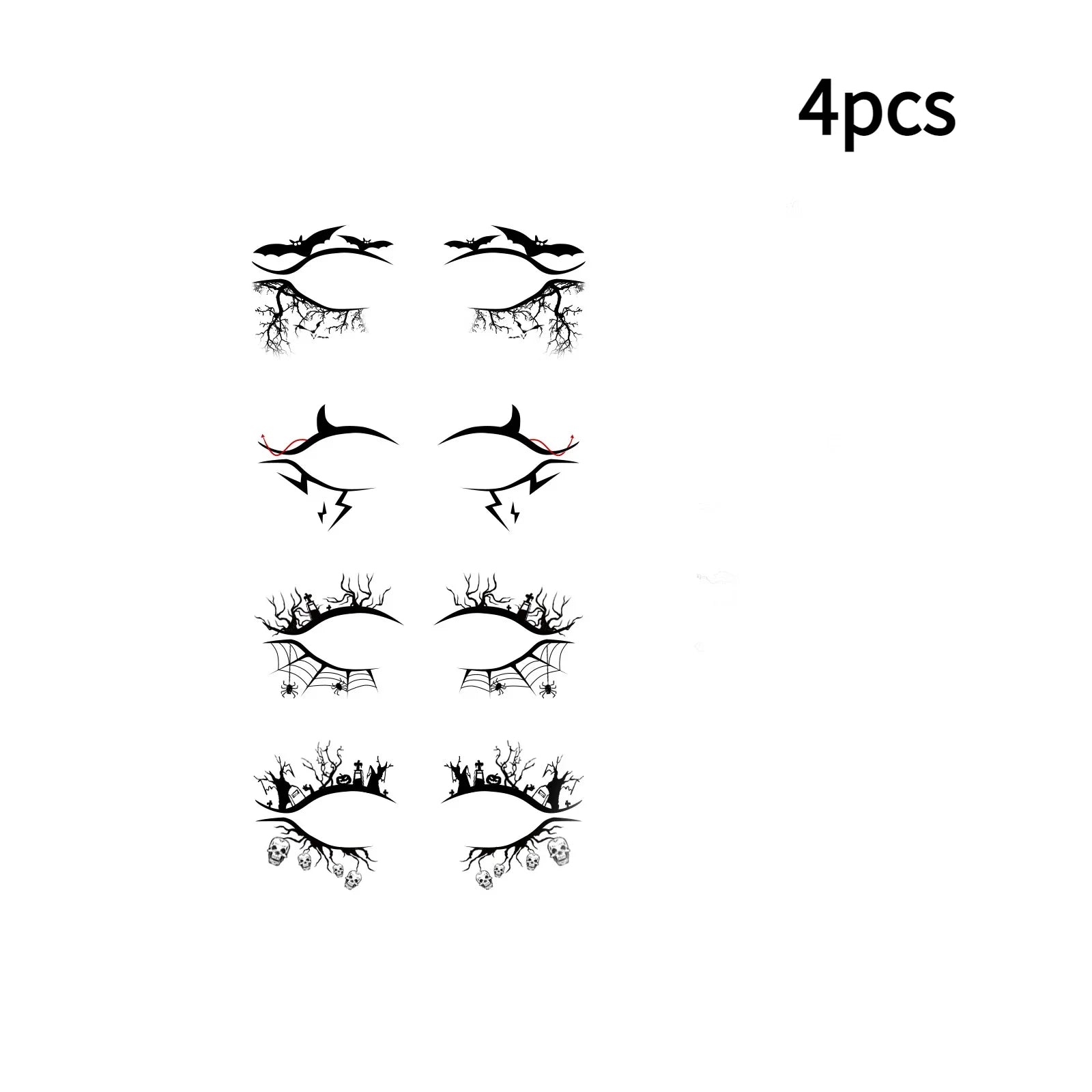 Gothic Augen Make-up Sticker Set – Halloween Tattoo Deko – Bild 8