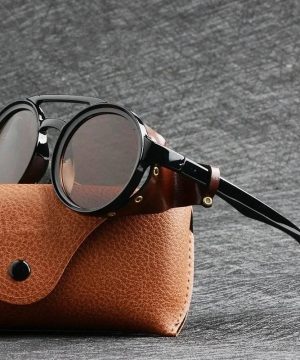 Gothic Steampunk Sonnenbrille Retro Rund UV400 Vintage