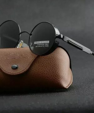 Gothic Steampunk Sonnenbrille Retro Rund UV400 Schutz