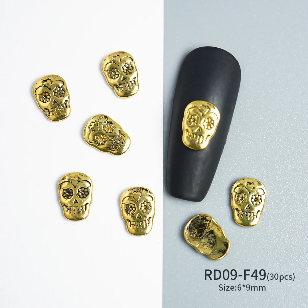 Gothic Halloween Nail Charms mit Totenkopf & Zirkonia 3D – Bild 56